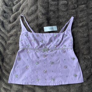 Urban Outfitters Women's Purple Bedazzled top